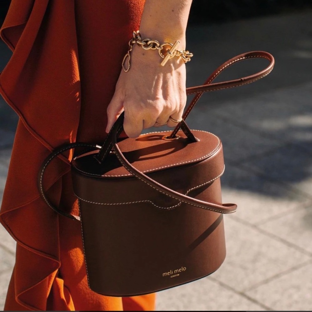 Meli Melo Kitty Argan Brown Leather Cross Body Bag
